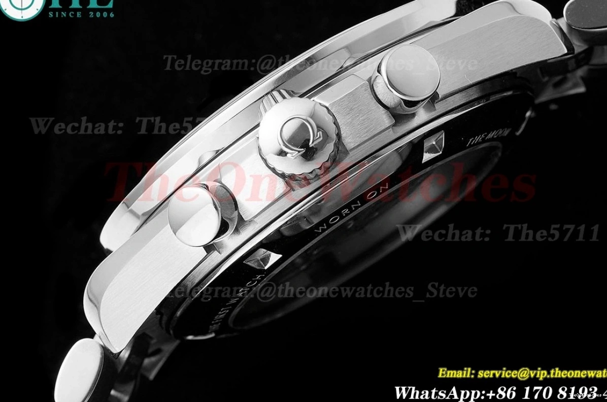 SS RMF White A7750 Mod SS Speedmaster Dial 41mm 0203